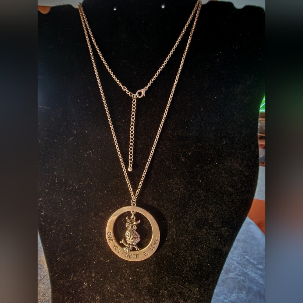 Vintage Chain Owl Pendant Necklace – “Owl You Need Is Love” Statement